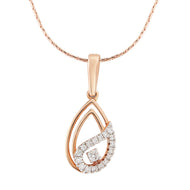 Modern Paisley Shine Diamond Rose Gold Pendant