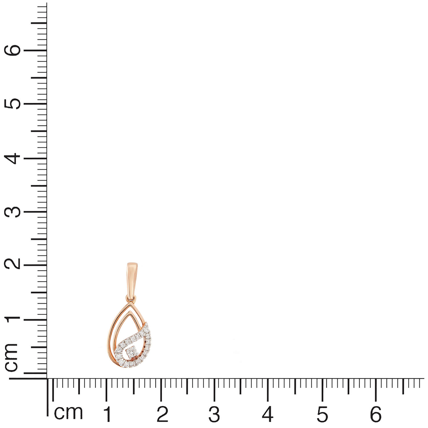 Modern Paisley Shine Diamond Rose Gold Pendant