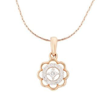 Dazzling Flower Diamond Rose Gold Pendant