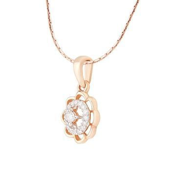 Dazzling Flower Diamond Rose Gold Pendant