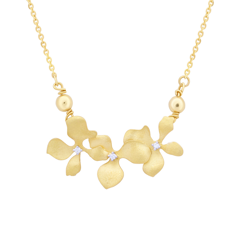 Goldern Floral Diamond Pendant