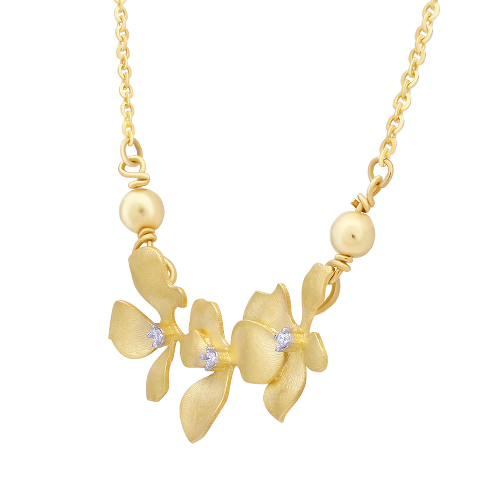 Goldern Floral Diamond Pendant