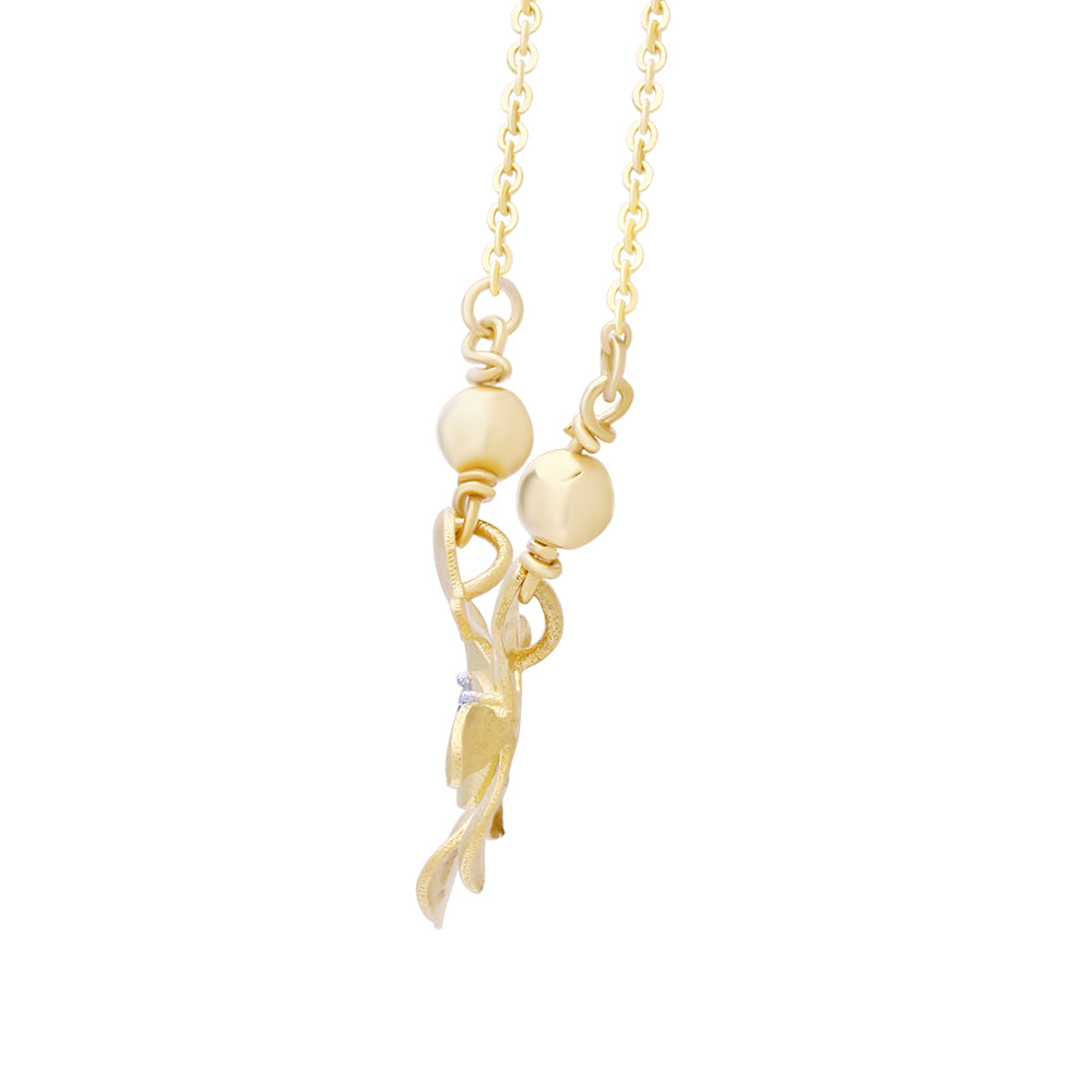 Goldern Floral Diamond Pendant