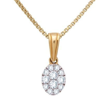 Simple Oval Dazzle Diamond Pendant