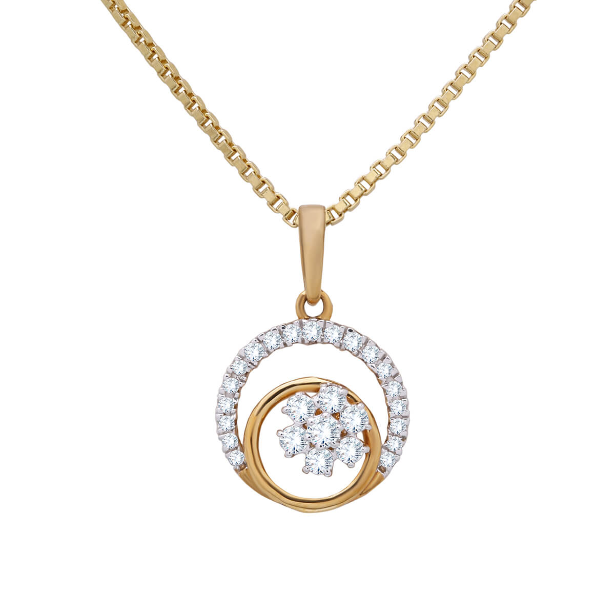 Contemporary Floral Dazzle Diamond Pendant