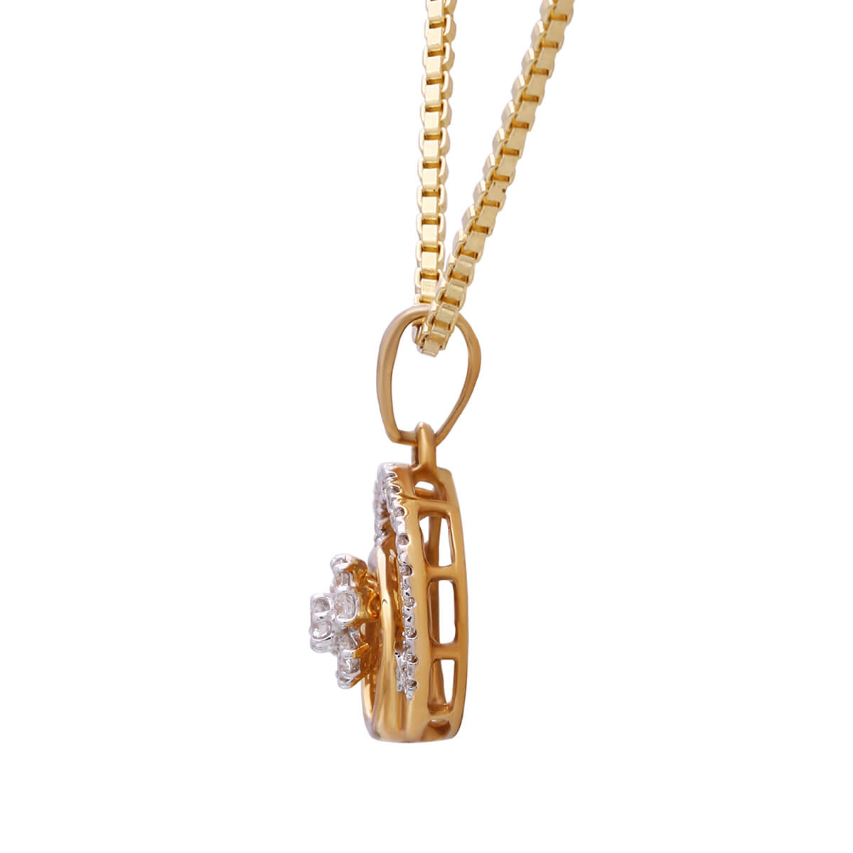 Contemporary Floral Dazzle Diamond Pendant