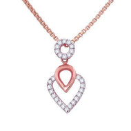 Shimmering Hearts Diamond Rose Gold Pendant
