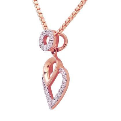 Shimmering Hearts Diamond Rose Gold Pendant