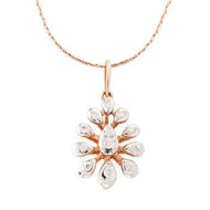 Contemporary Floral Diamond Rose Gold Pendant