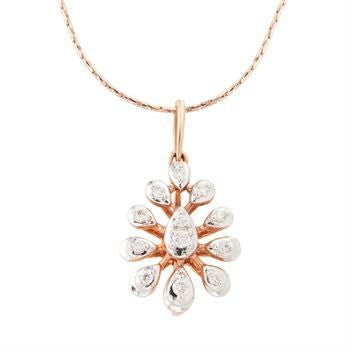 Contemporary Floral Diamond Rose Gold Pendant