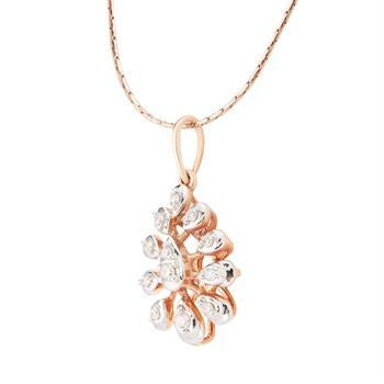 Contemporary Floral Diamond Rose Gold Pendant
