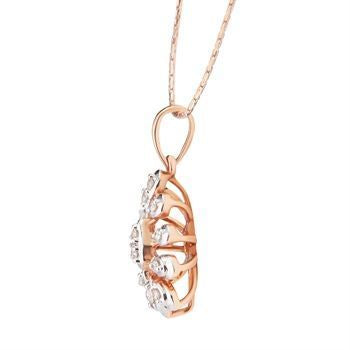 Contemporary Floral Diamond Rose Gold Pendant