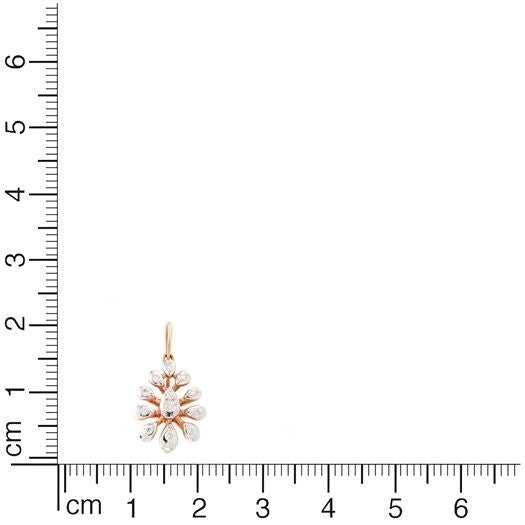 Contemporary Floral Diamond Rose Gold Pendant