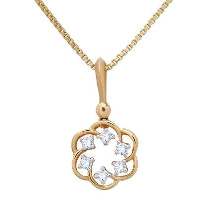 Minimalist Flora Charm Diamond Pendant