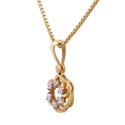 Minimalist Flora Charm Diamond Pendant