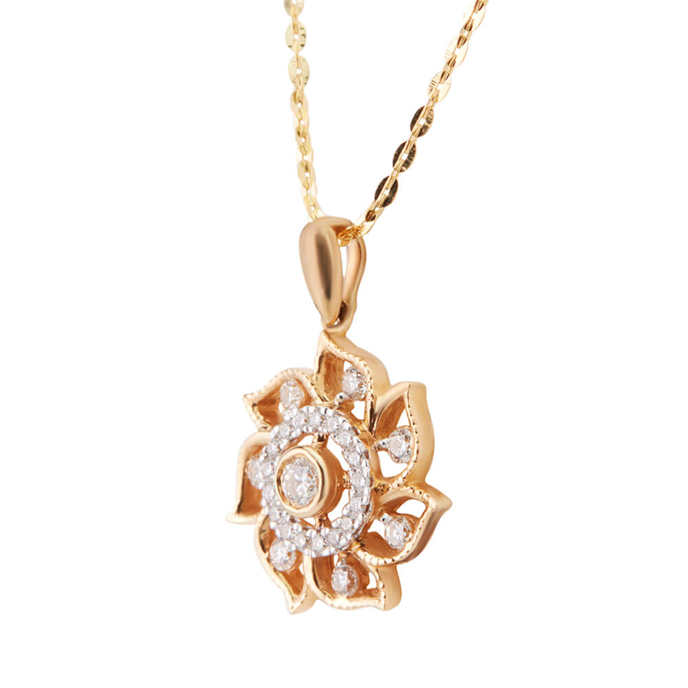 Ethereal Floral Diamond Pendant