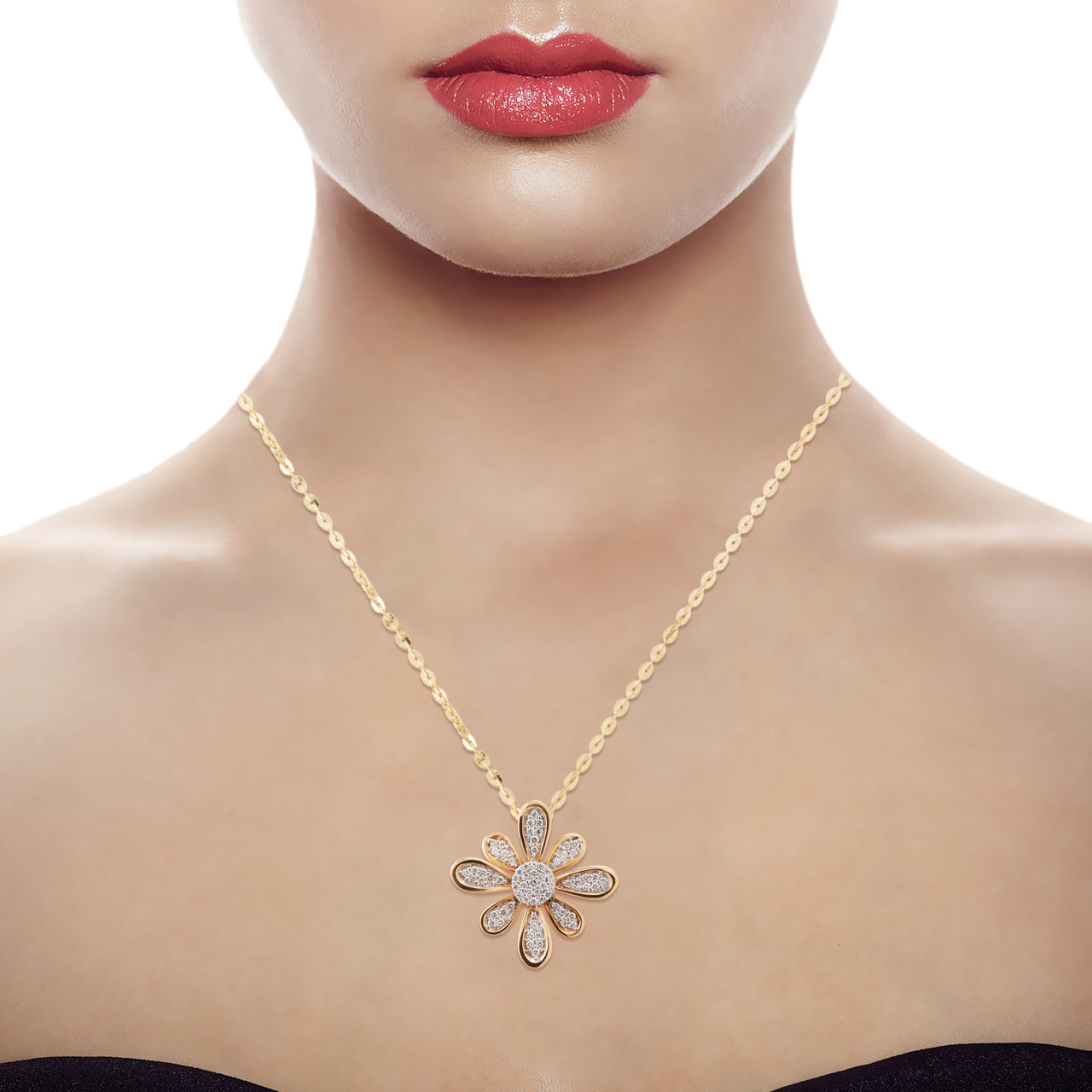 Floral Radiance Diamond Pendant