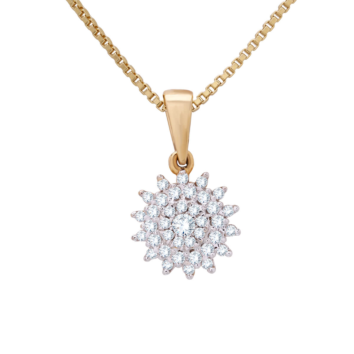 Vibrant Sunshine Diamond Rose Gold Pendant