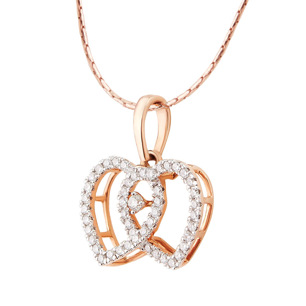 Alluring Heart Shine Diamond Rose Gold Pendant