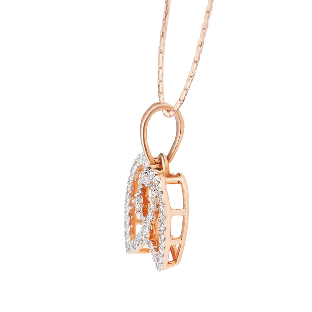 Alluring Heart Shine Diamond Rose Gold Pendant