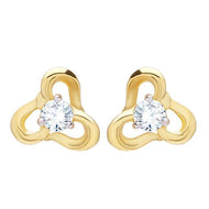 Shimmering Slender 18K Gold Studs