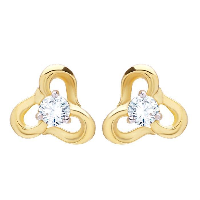 Shimmering Slender 18K Gold Studs