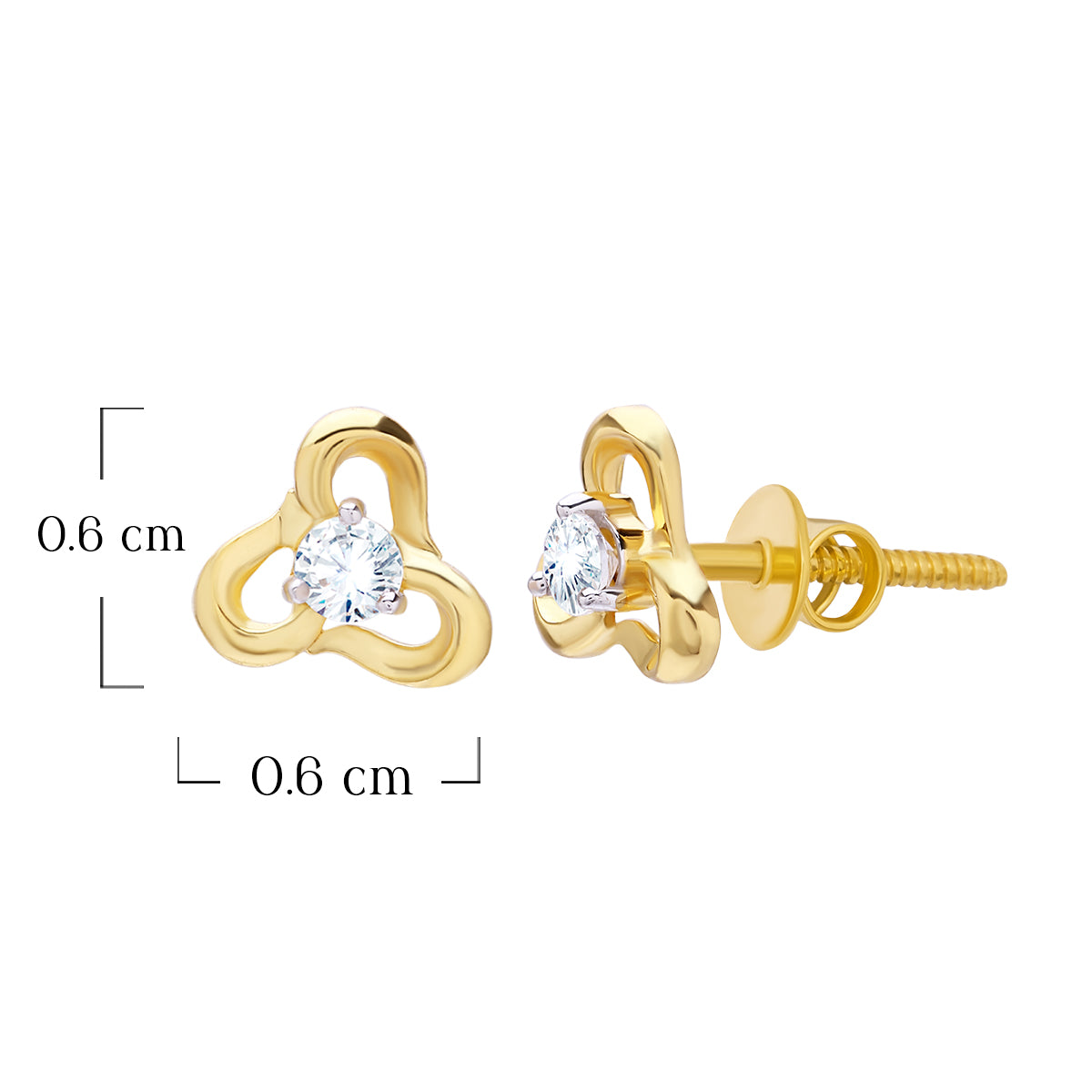 Shimmering Slender 18K Gold Studs