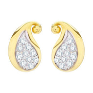 Shimmering Paisley Elegance 18K Studs for Dazzling Look