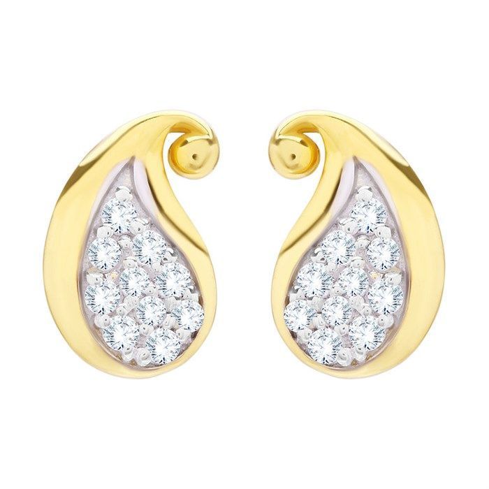 Shimmering Paisley Elegance 18K Studs for Dazzling Look