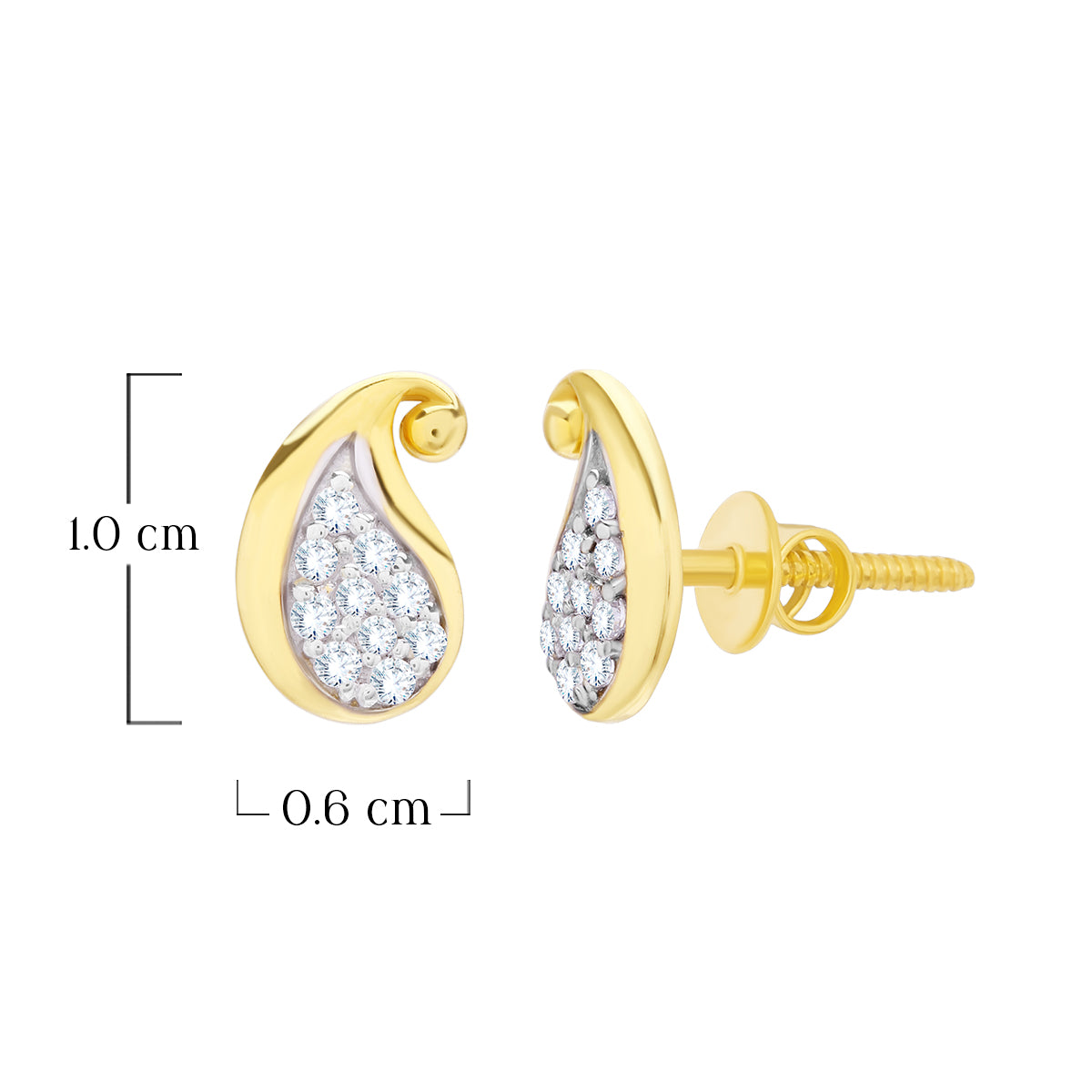 Shimmering Paisley Elegance 18K Studs for Dazzling Look