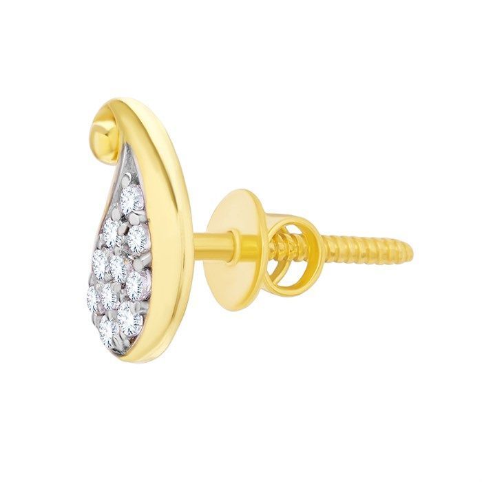 Shimmering Paisley Elegance 18K Studs for Dazzling Look