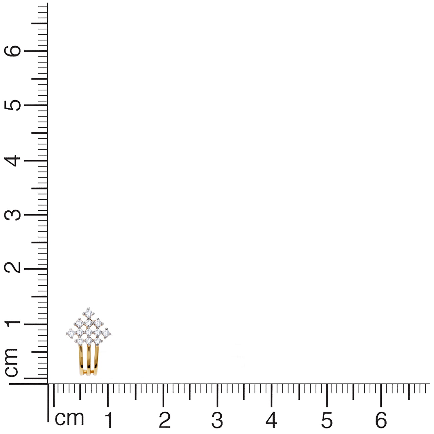 Sparkling Elegance 22K Trigonal Gold Studs