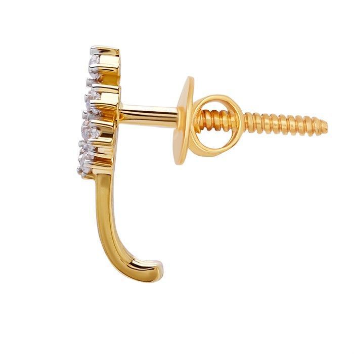 Sparkling Elegance 22K Trigonal Gold Studs