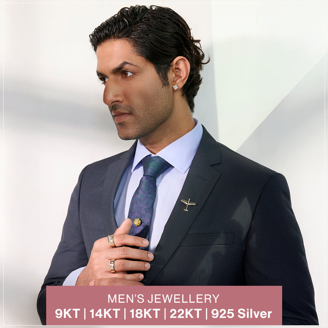 Slender and Stout 18K Gold Studs for Men