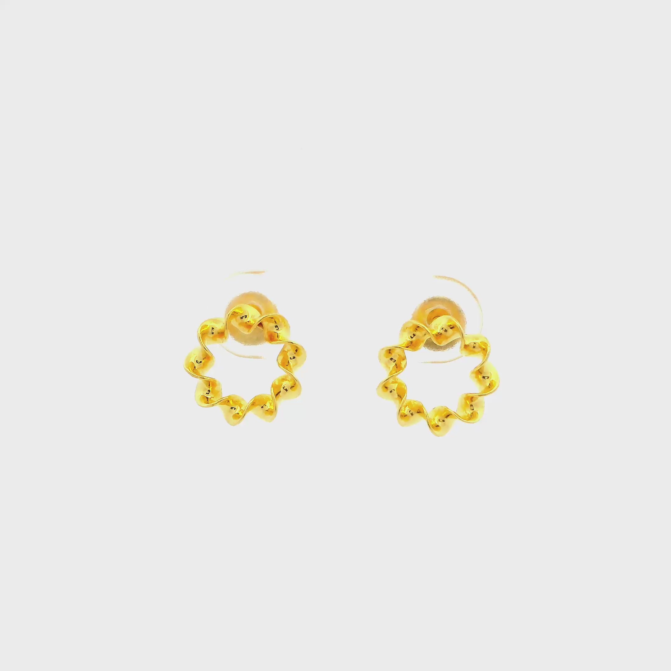 Ravishing Swirl Gold Studs