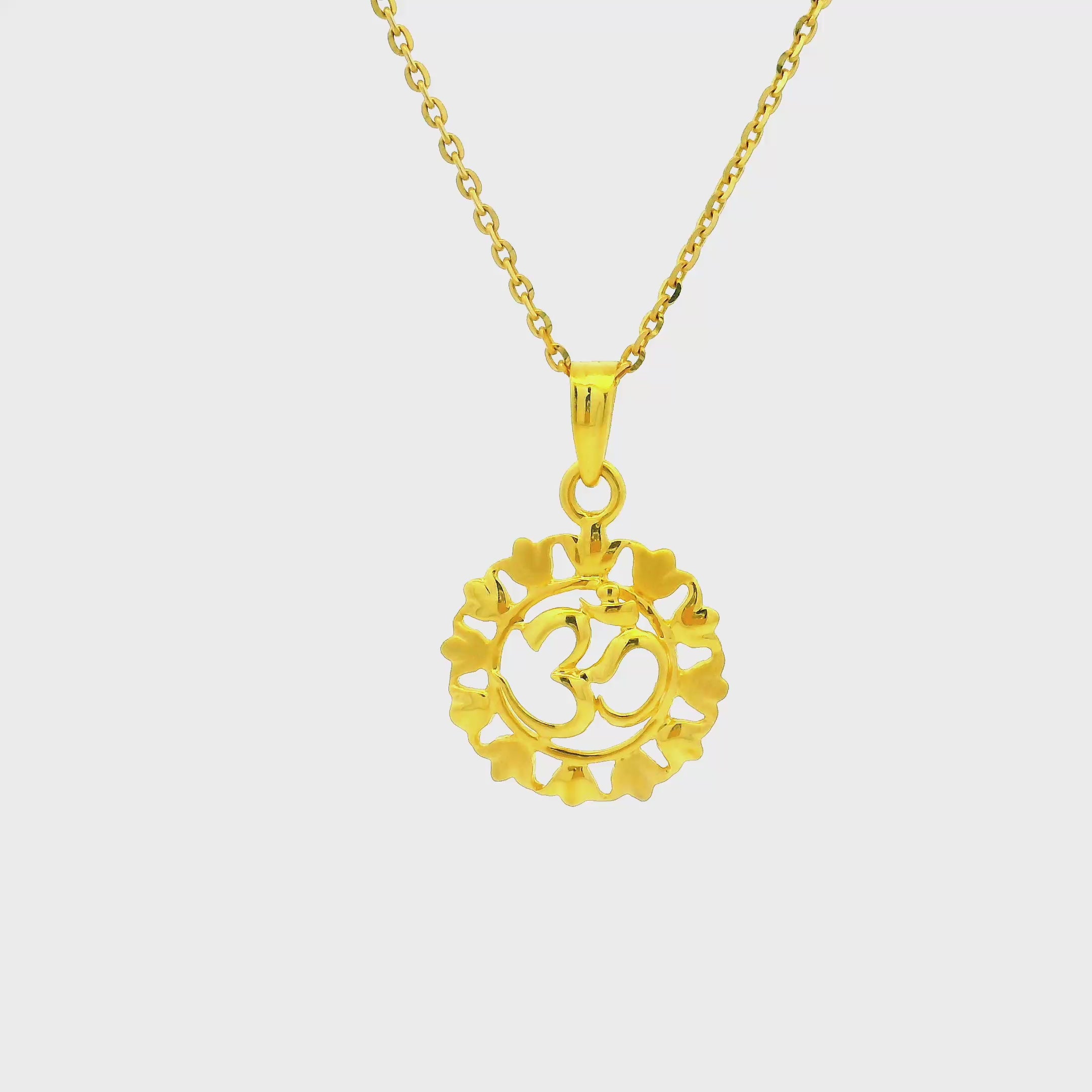 Vibrant Gold Om Locket for Men