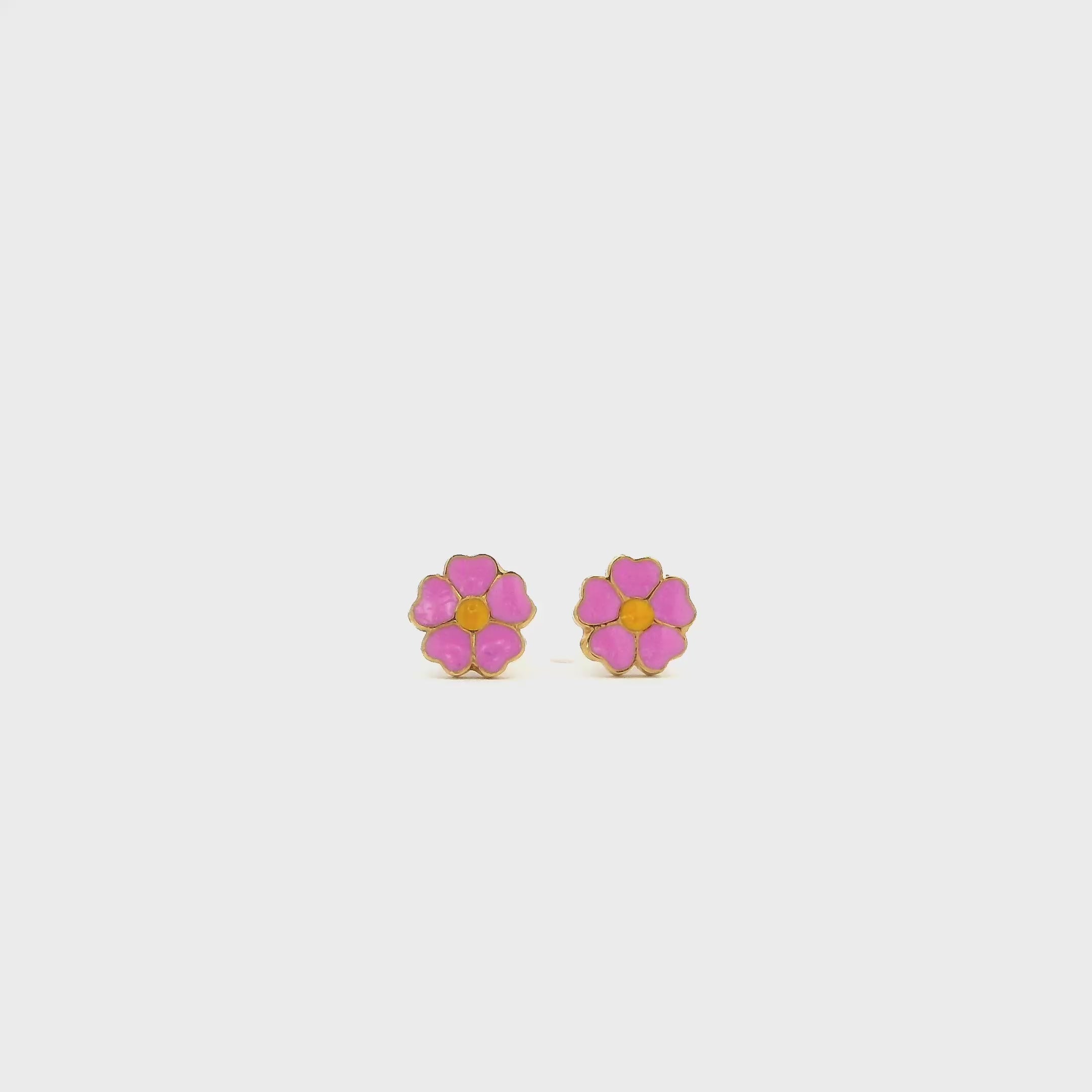 Beautiful Bloom Gold Earrings For Kids