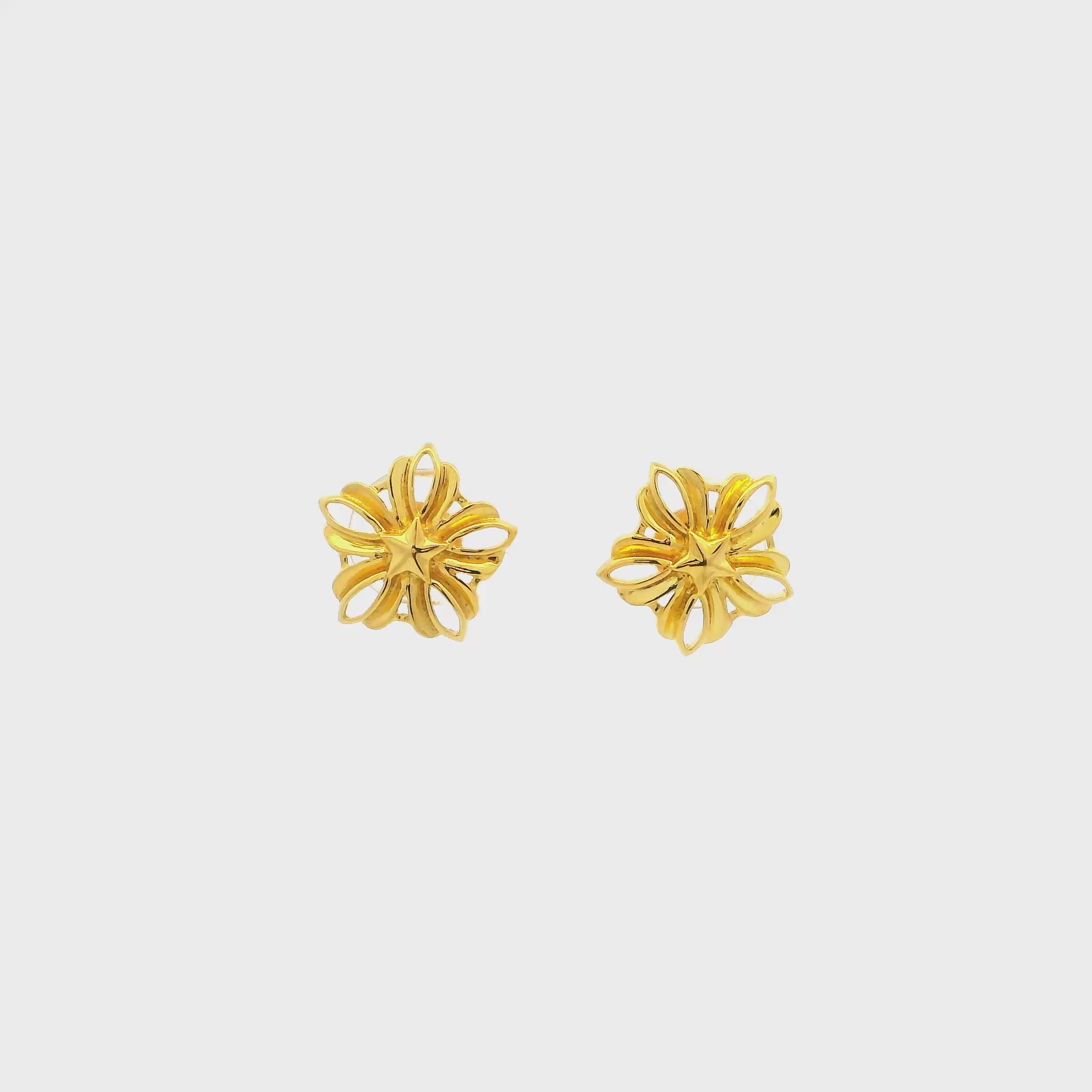 Whimsy Floral Gold Studs
