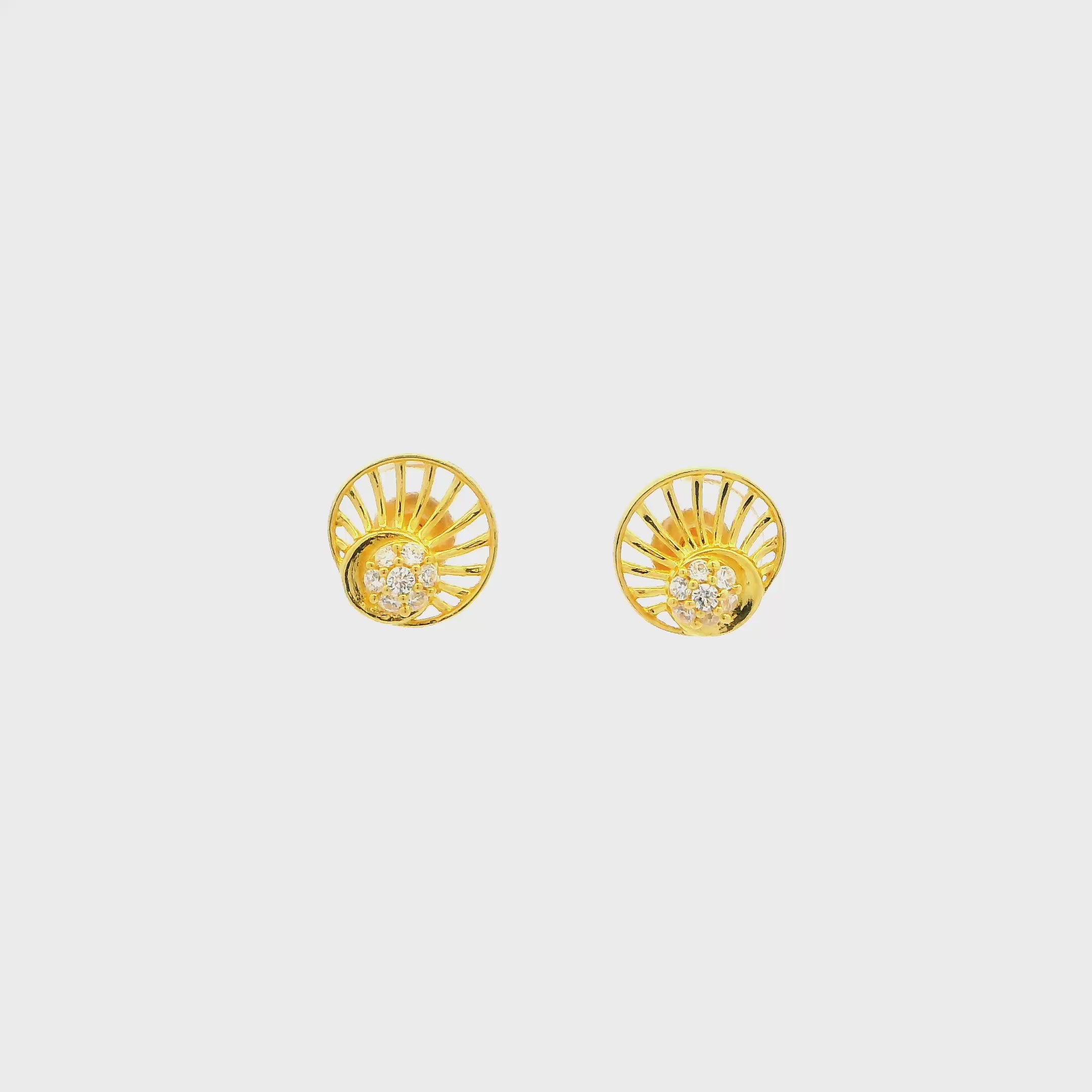 Modish Twirls Gold Studs