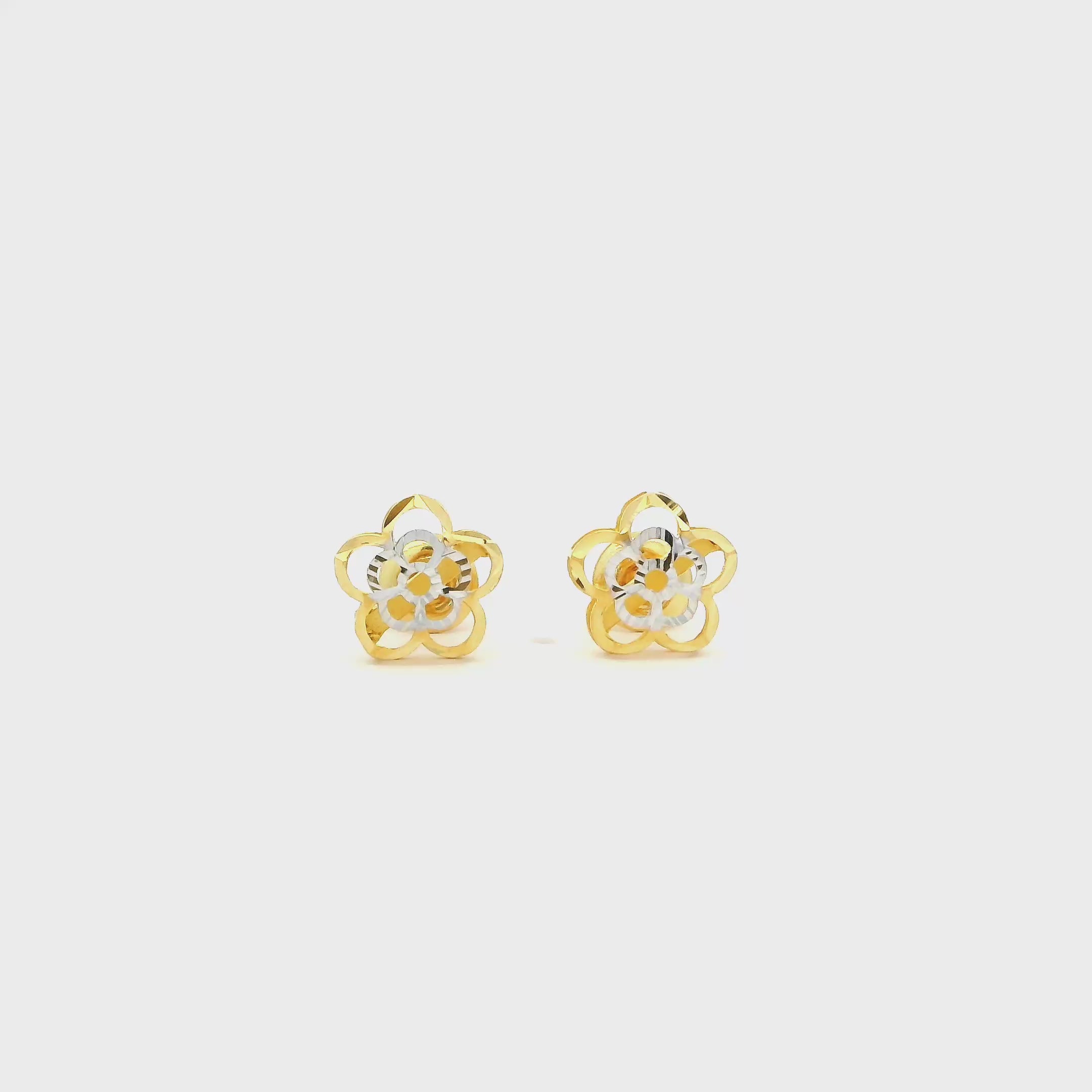 Starry Bloom Gold Earrings for Kids