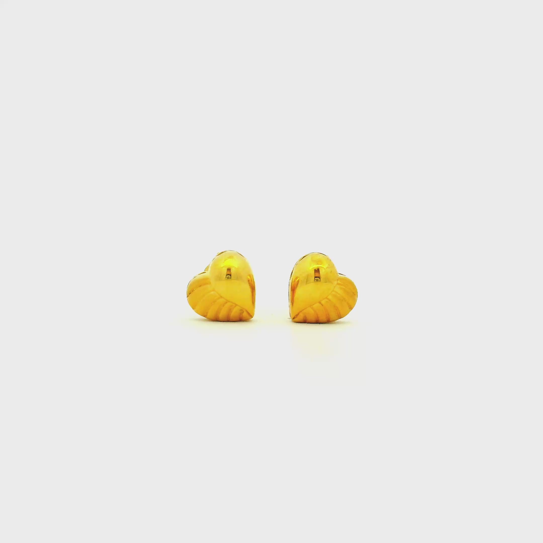 Petite Heart Gold Earrings for Kids