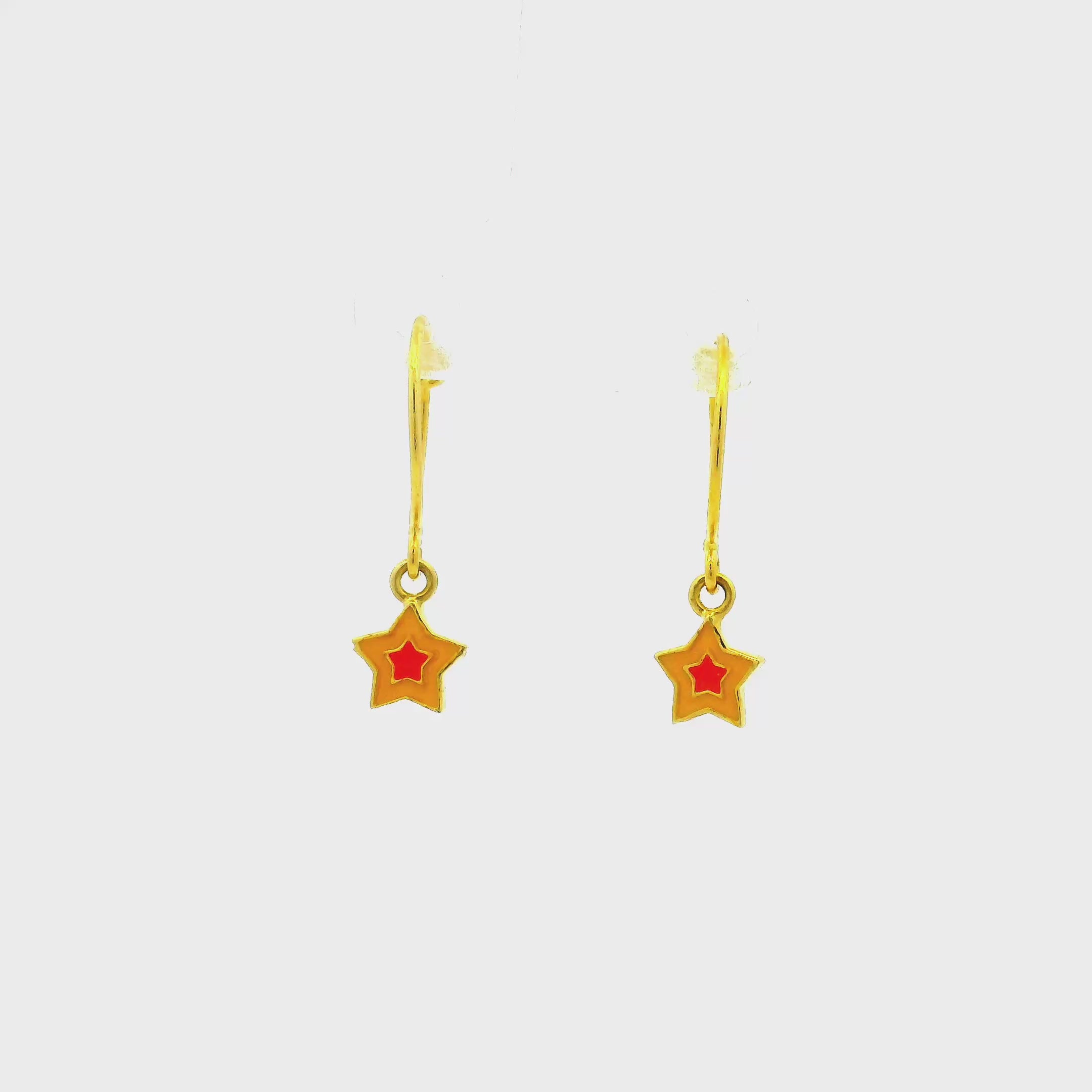Twinkle Stars Gold Earrings for Kids