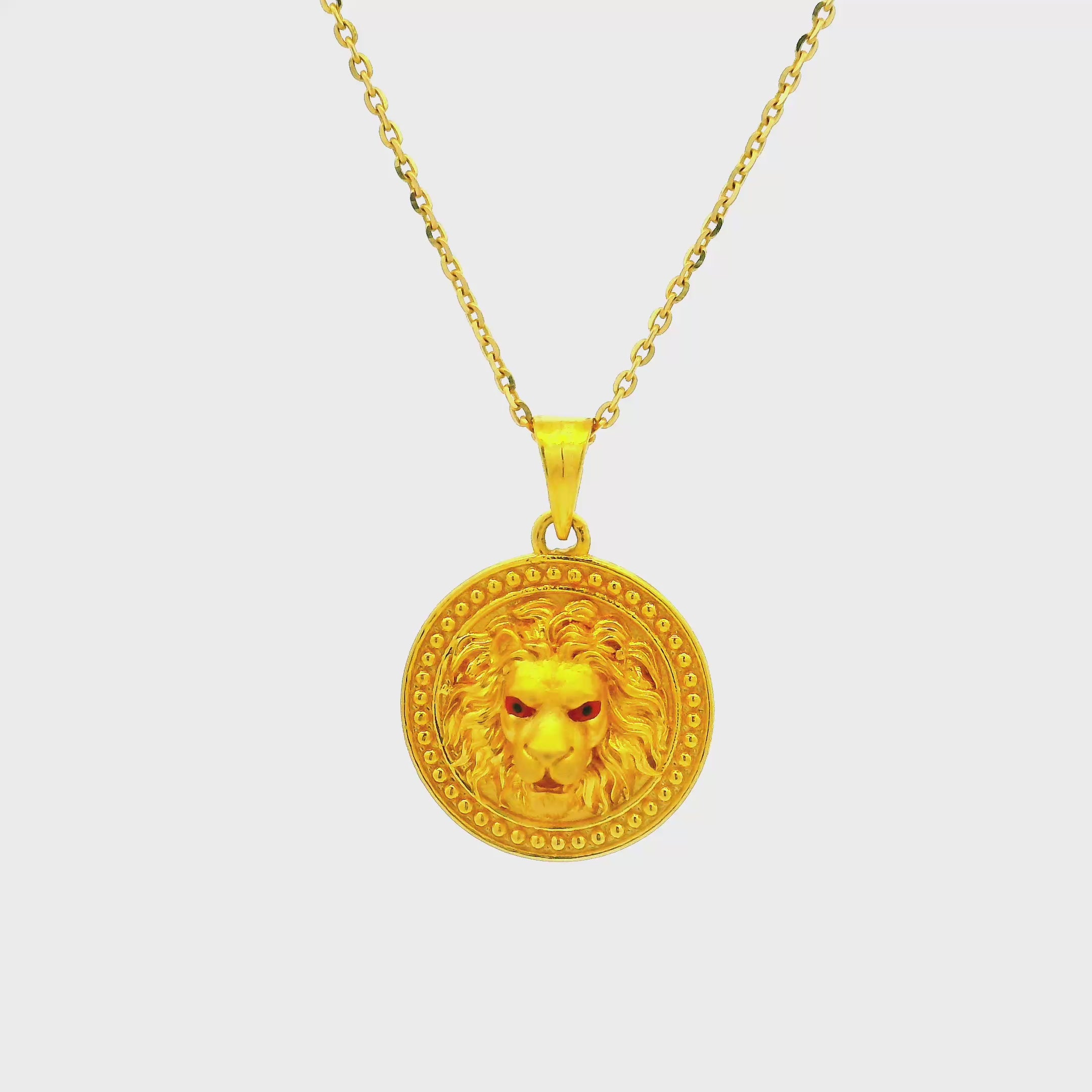 Robust Brilliance Gold Lion Locket