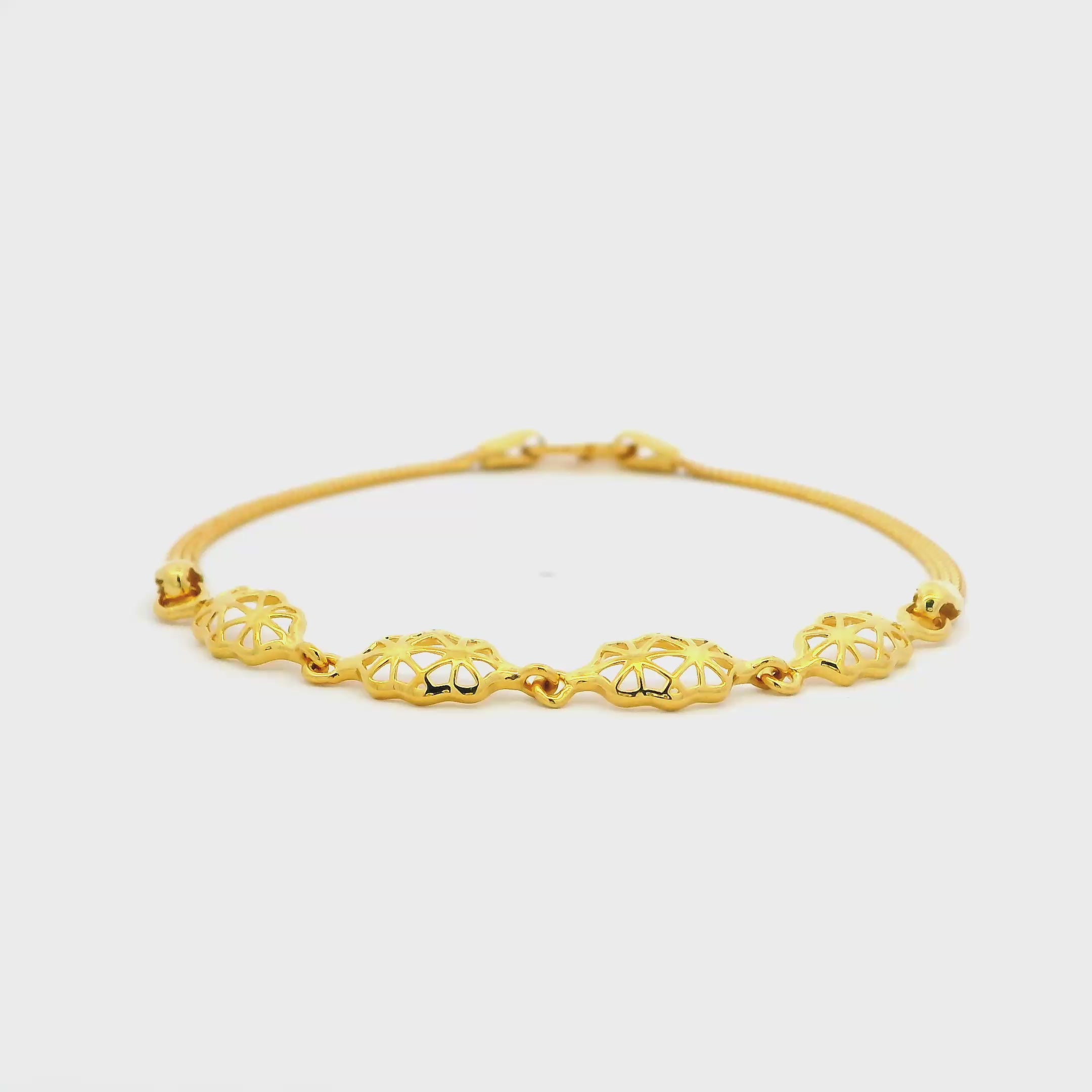 Cheerful Floral Gold Bracelet for Women
