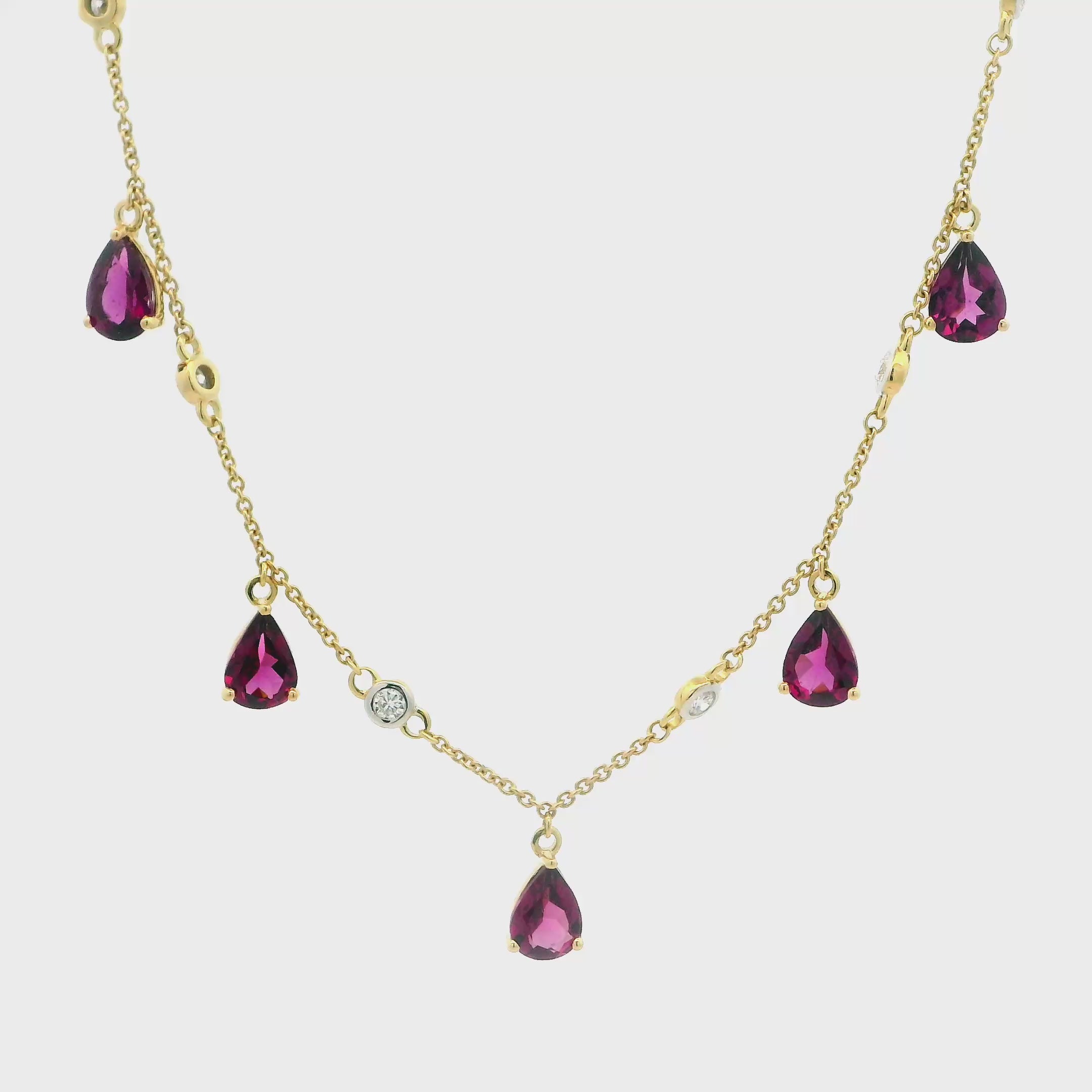 9K Lab Grown Diamond Colorstone Necklace