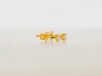 Modern Chic Zirconia Stud Earrings In 22K