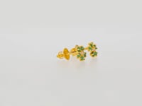 Radiant Floral Stud Earrings In 22K Gold