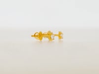 Gleaming Gold Cz Solitaire Earrings