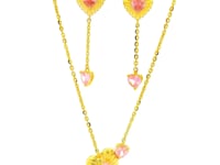 Lustrous Heart Gold Necklace Set
