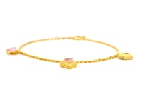 Super Shiny Hearts Gold Bracelet